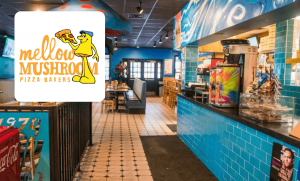 Mellow Mushroom logo and store interior